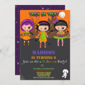 ハロウィーンの誕生日の招待ブードゥー人形招待状 招待状 (正面/裏面)