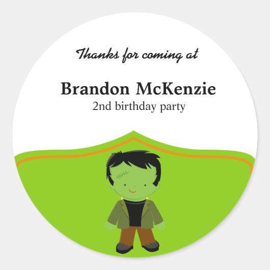 ハロウィーンの誕生日の衣装 ラウンドシール (正面)