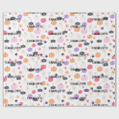 ハロウィーンの誕生日パーティーでトドラーの名前を追加 ラッピングペーパー (フラット)