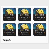 ハロウィーンの誕生日パーティーワーウルフブルー スクエアシール (シート)