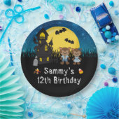 ハロウィーンの誕生日パーティーワーウルフブルー ペーパープレート (パーティー)