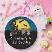 ハロウィーンの誕生日パーティーワーウルフブルー ペーパープレート (パーティー)