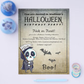 ハロウィーンの誕生日パーティー死神 チラシ (シングル)