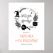 ハロウィーンの誕生日不気味ウェルカムサインを取得しよう ポスター (正面)