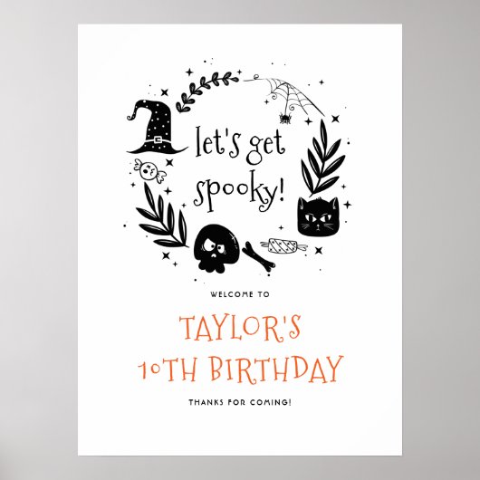 ハロウィーンの誕生日不気味ウェルカムサインを取得しよう ポスター (正面)