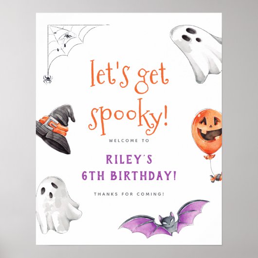 ハロウィーンの誕生日不気味ウェルカムサインを取得しよう ポスター (正面)