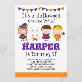 ハロウィーンの誕生日招待状、衣装パーティー 招待状