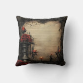 ハロウィーンの赤いバラにロウソク クッション (裏面)