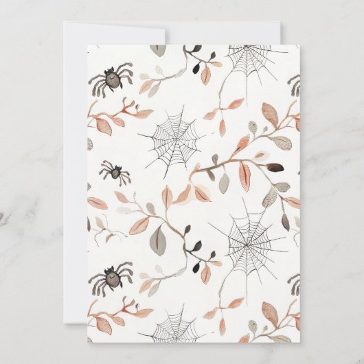 ハロウィーンの赤ちゃんお洒落シャワーをスプックするには可愛すぎる 招待状 (裏面)