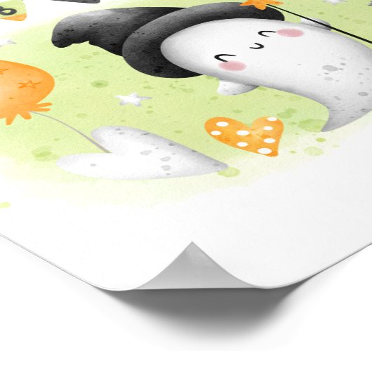 ハロウィーンの赤ちゃんシャワーのお気に入りサイン ポスター (角)