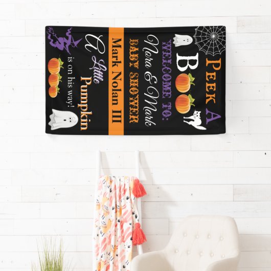 ハロウィーンの赤ちゃんシャワーのバナー 横断幕 (インサイチュ)