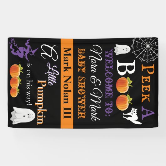 ハロウィーンの赤ちゃんシャワーのバナー 横断幕 (横)