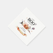 ハロウィーンの赤ちゃんシャワーの途中の小さなブー スタンダードカクテルナプキン (角)