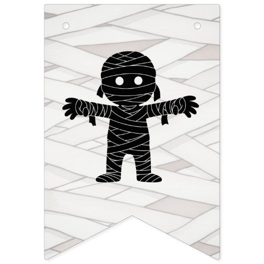 ハロウィーンの赤ちゃんシャワーをするママ バンティングフラッグ (第1の旗)