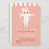 ハロウィーンの赤ちゃんシャワーをするママ 招待状 (正面/裏面)