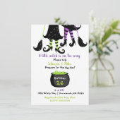 ハロウィーンの赤ちゃんシャワーを途中にある小さな魔女 招待状 (スタンド正面)