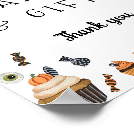 ハロウィーンの赤ちゃんシャワーカードとギフト ポスター (角)