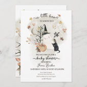 ハロウィーンの赤ちゃんシャワー少しブーはほとんど期限 招待状 (正面/裏面)