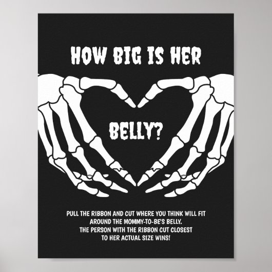 ハロウィーンの赤ちゃんシャワー彼女の腹のサインはどれくらい大きい ポスター (正面)
