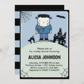 ハロウィーンの赤ちゃんシャワー招待10月かわいい 招待状 (正面/裏面)