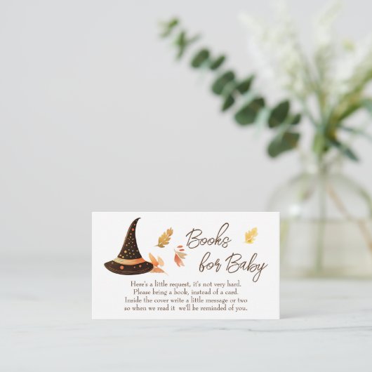 ハロウィーンの赤ちゃんシャワー本のベビー依頼 エンクロージャーカード (スタンド正面)