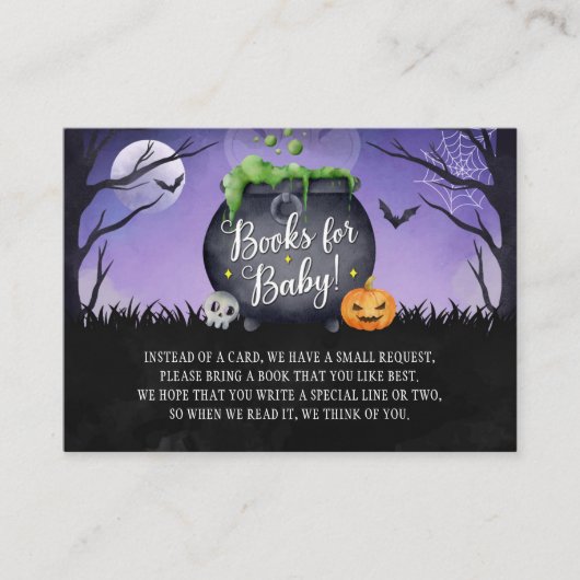 ハロウィーンの赤ちゃんシャワー本ベビー挿入カード エンクロージャーカード (正面)