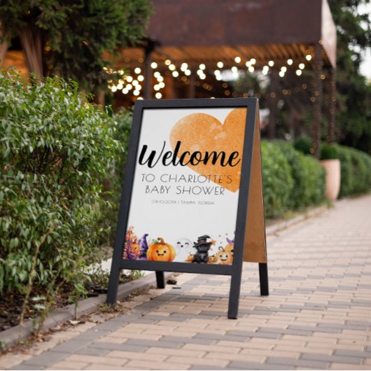 ハロウィーンの赤ちゃんシャワー歓迎サイン ポスター