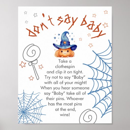 ハロウィーンの赤ちゃんシャワー言わないベビーゲームポスター ポスター (正面)