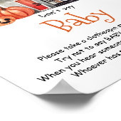 ハロウィーンの赤ちゃんシャワー言わないベビー標識 ポスター (角)