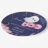 ハロウィーンの赤ちゃんシャワー食器かわいいブーを覗く ペーパープレート (アングル)