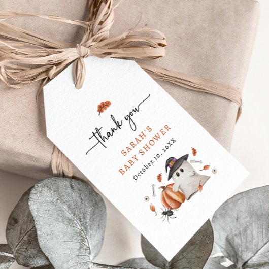ハロウィーンの赤ちゃんシャワー ギフトタグ