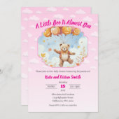 ハロウィーンの赤ちゃんシャワー – クマ、カボチャ、雲 招待状 (正面/裏面)