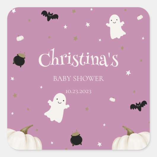 ハロウィーンの赤ちゃんシャワー スクエアシール (正面)