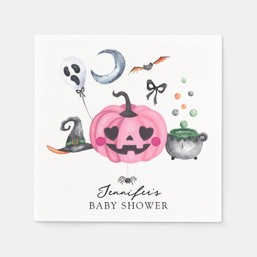 ハロウィーンの赤ちゃんシャワー スタンダードカクテルナプキン (正面)