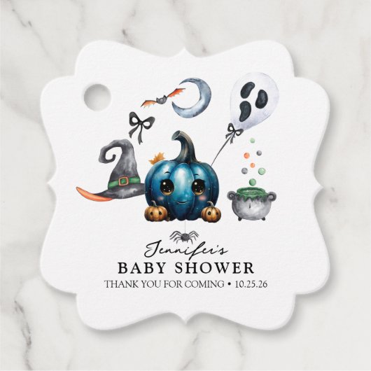 ハロウィーンの赤ちゃんシャワー フェイバータグ (正面)