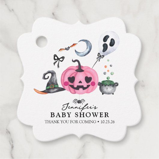 ハロウィーンの赤ちゃんシャワー フェイバータグ (正面)