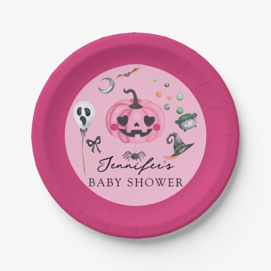 ハロウィーンの赤ちゃんシャワー ペーパープレート (正面)