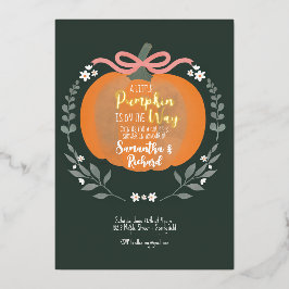 ハロウィーンの赤ちゃんシャワー 箔招待状