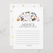 ハロウィーンの赤ちゃんシャワー、親のためのアドバイス ノートカード (正面/裏面)