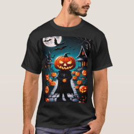 ハロウィーンの邪悪なカボチャの男Tシャツ Tシャツ