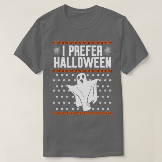 ハロウィーンの醜いクリスマスが好きだ Tシャツ (デザイン正面)