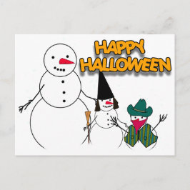 ハロウィーンの雪だるま ポストカード