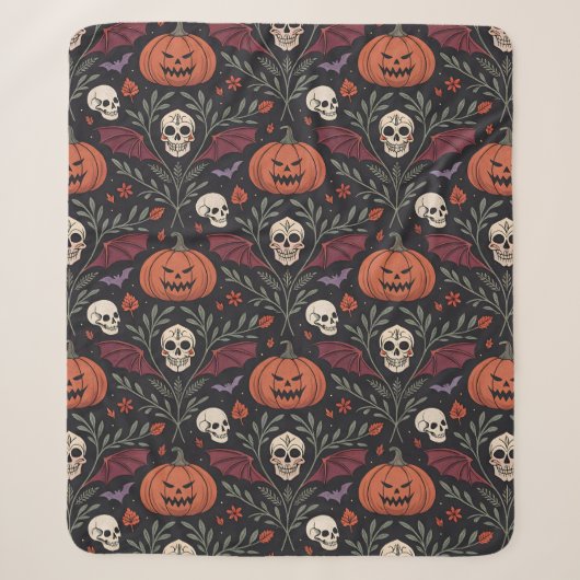 ハロウィーンの雰囲気 シェルパブランケット (正面)