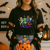 ハロウィーンの面白いミスマッチモンスター Tシャツ