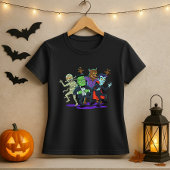 ハロウィーンの面白いミスマッチモンスター Tシャツ
