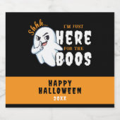 ハロウィーンの面白い幽霊のダジャレ「ブーに会いに来ただけ」 ビールラベル (シングルラベル)