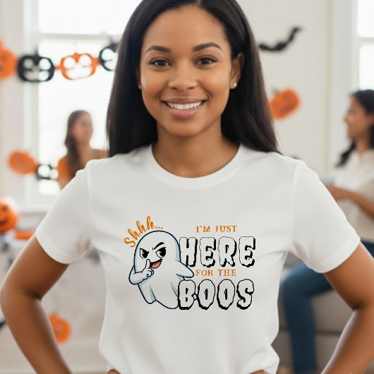 ハロウィーンの面白い幽霊のダジャレ「ブーに会いに来ただけ」 Tシャツ
