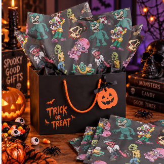 ハロウィーンの面白可愛いモンスター 薄葉紙