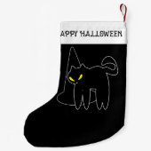 ハロウィーンの靴下 | 黒猫と帽子 スモールクリスマスストッキング (裏面)