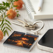 ハロウィーンの風景5 キーホルダー (正面右)